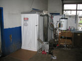 Asbestos - Decontamination unit during asbestos abatement